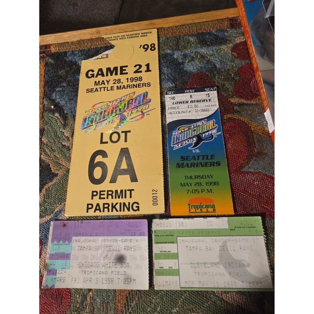 1998 Tampa bay devil rays inaugural season Tickets And Pass